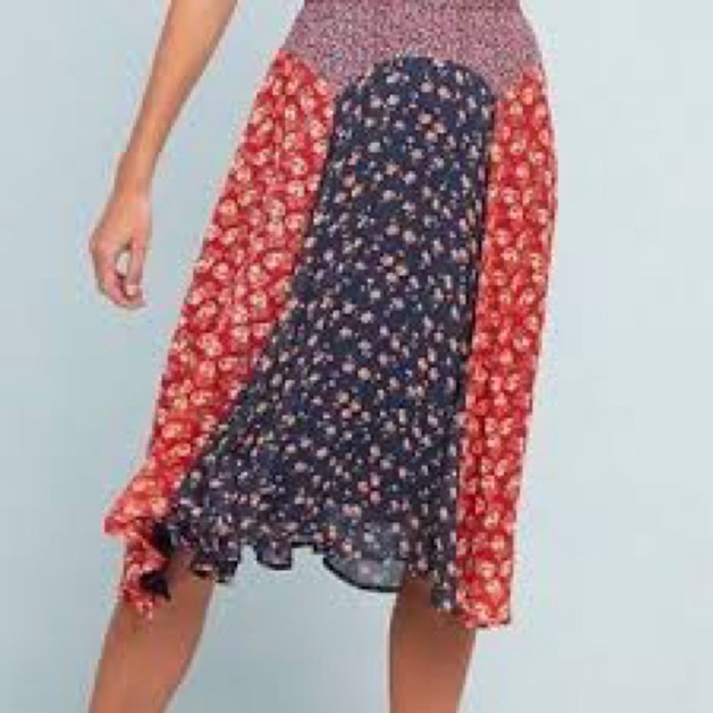 Meadow Rue Anthropologie Mixed Print Prairie Skirt, 4